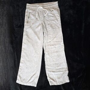 OATHLETA Woman's Gray Linen Wide Leg Pants Size 6